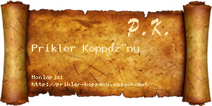 Prikler Koppány névjegykártya